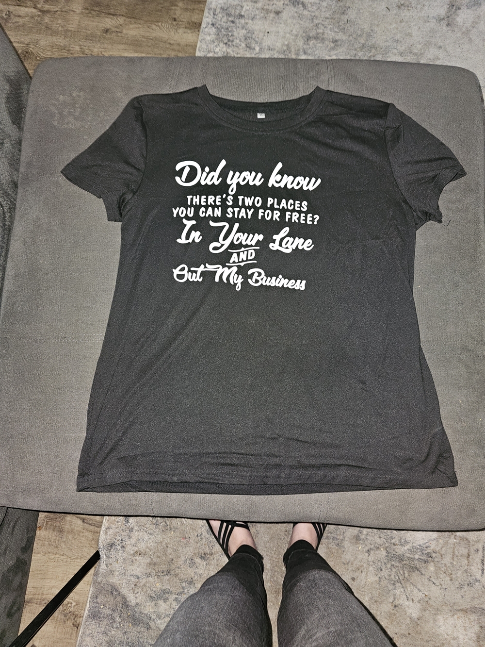 Graphic Black Short Sleeve Tee with White Script